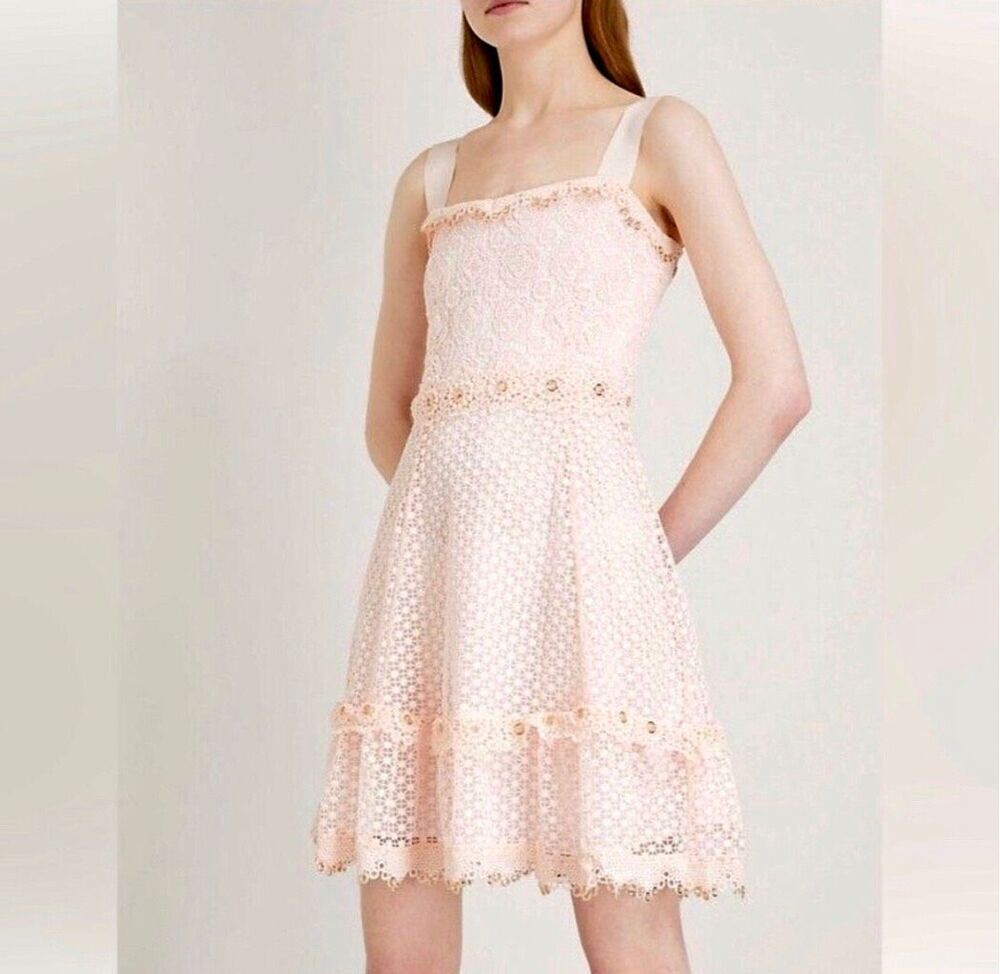 Maje Dress Rosalina Rose Lace Mini Dress Size 2 Size M • READ •
